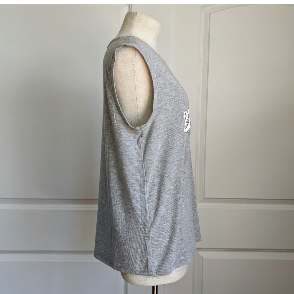 Spiritual Gangster Do It For Yourself Tank Crew Neck Metallic Print Grey M - Picture 3 of 8